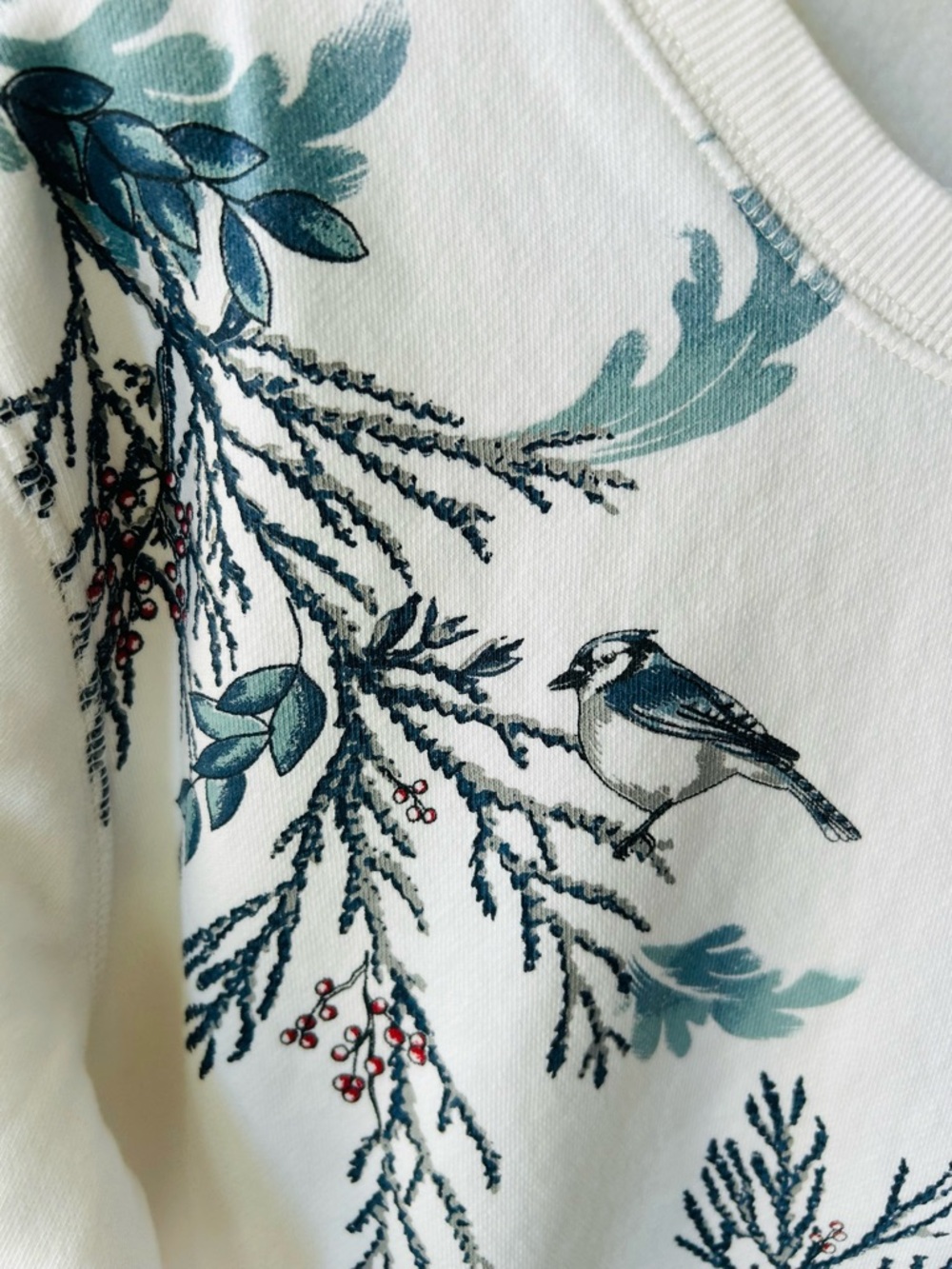 Northern Traditions Cream Sweatshirt with Embroidered Botanical Detail - Picture 8 of 9